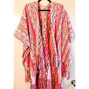 Multi-colored poncho